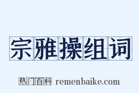 宗雅操组词是什么意思的图片